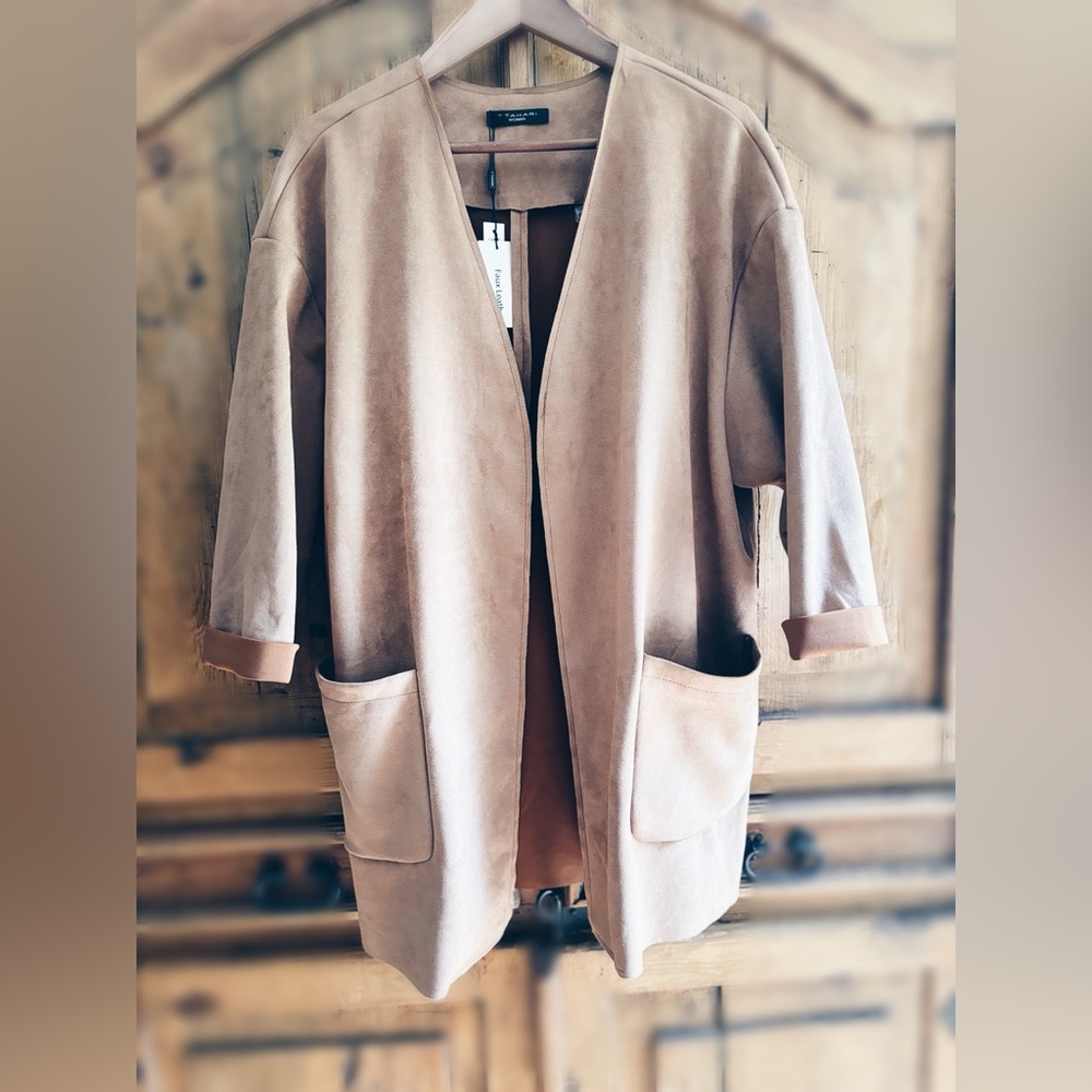 T Tahari Vegan Suede Jacket - Picture 2 of 10
